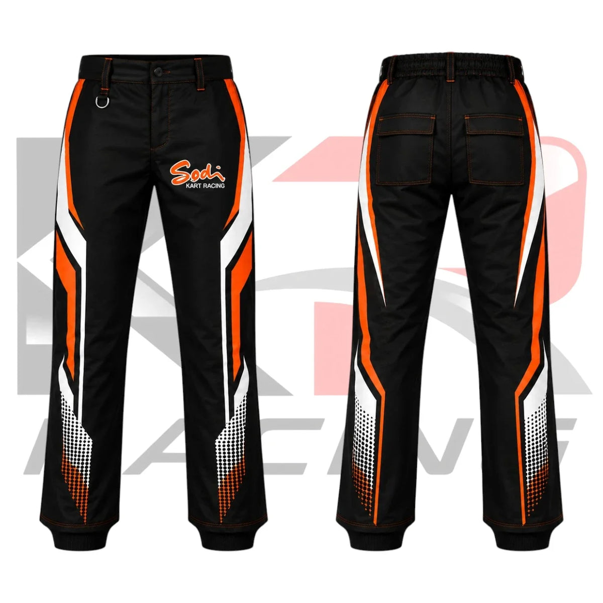 Sodi Kart Racing Team Mechanic Trousers Black, Orange & White