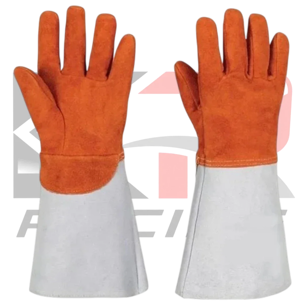 Safety Original Leather Welding Gloves (Orange & White)