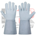 Safety Original Leather Welding Gloves (Gray & White)