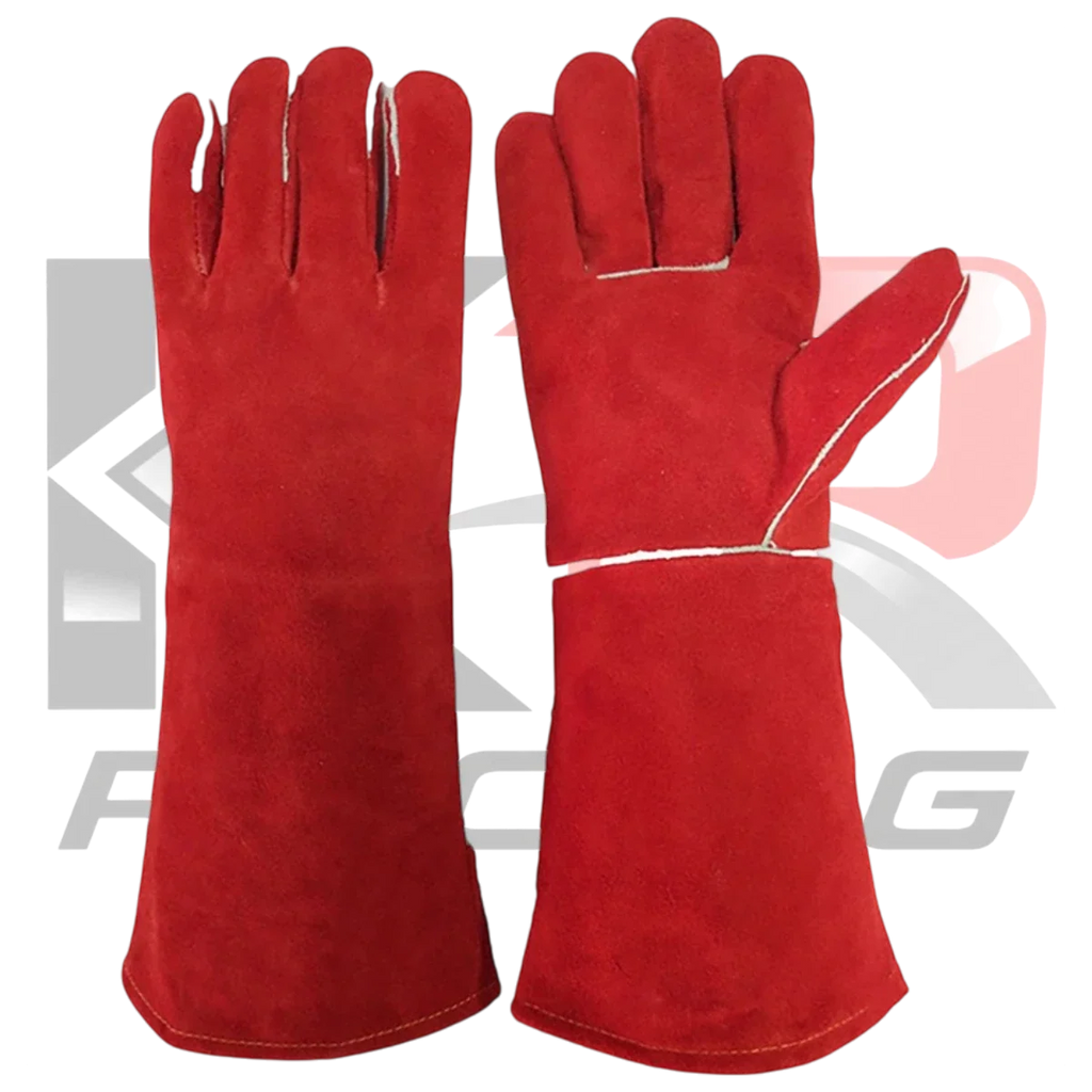 Safety Original Leather Welding Gloves ( Red )