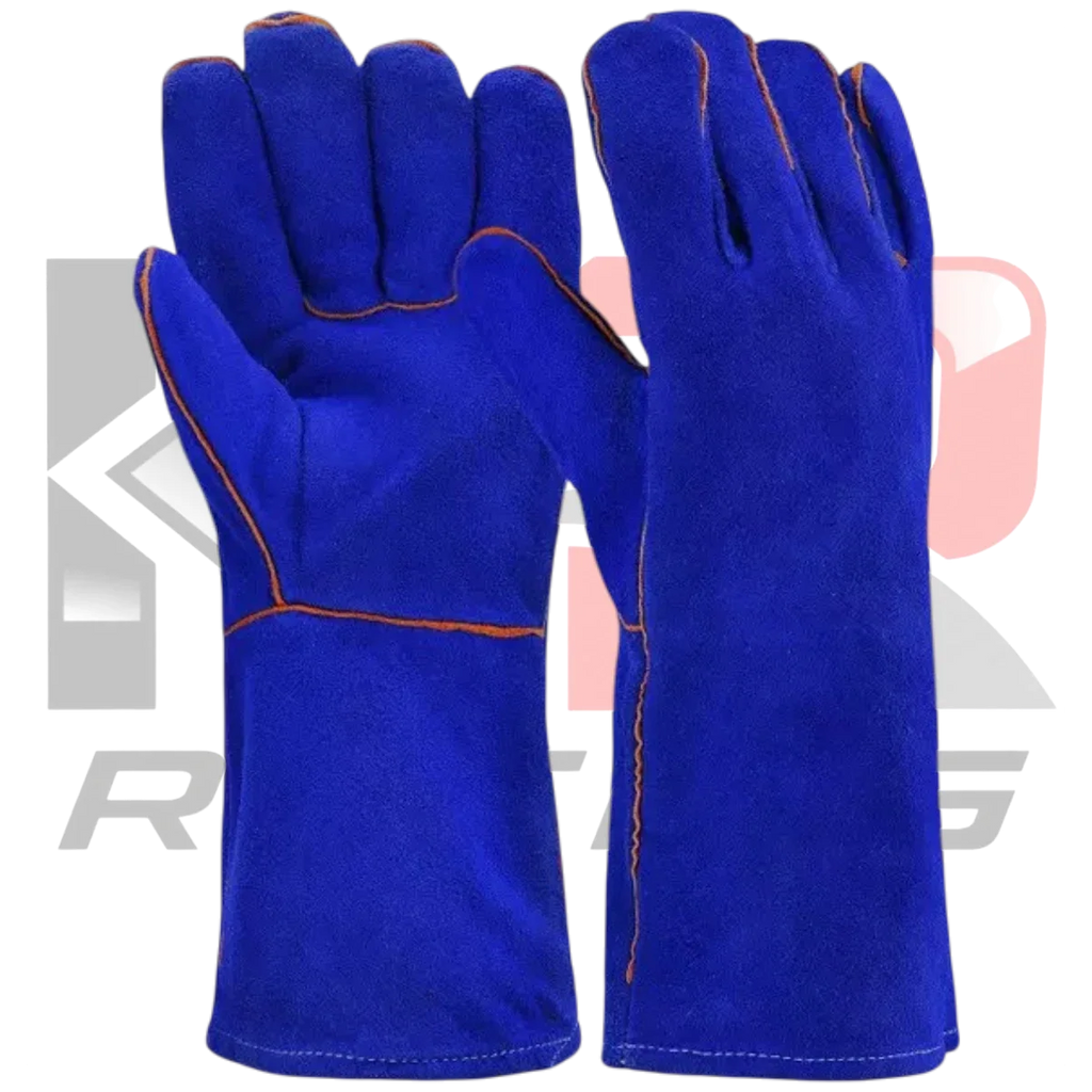 Safety Original Leather Welding Gloves ( Blue )