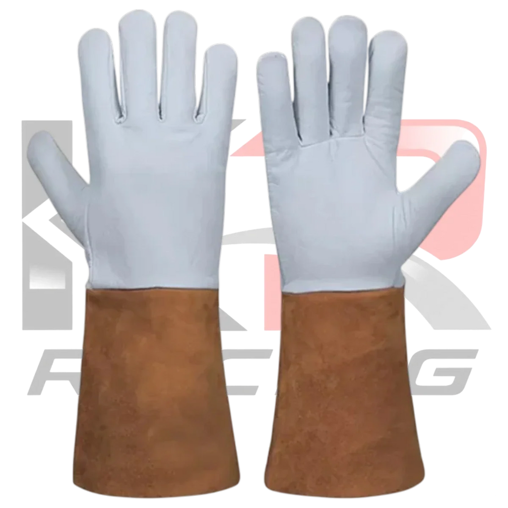 Safety Original Leather Welding Gloves (Brown & White)