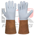 Safety Original Leather Welding Gloves (Brown & White)