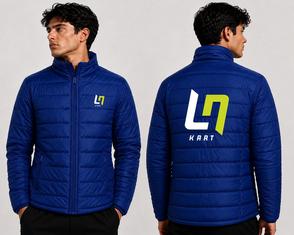 LN Kart Racing Puffer Jacket – Premium Blue