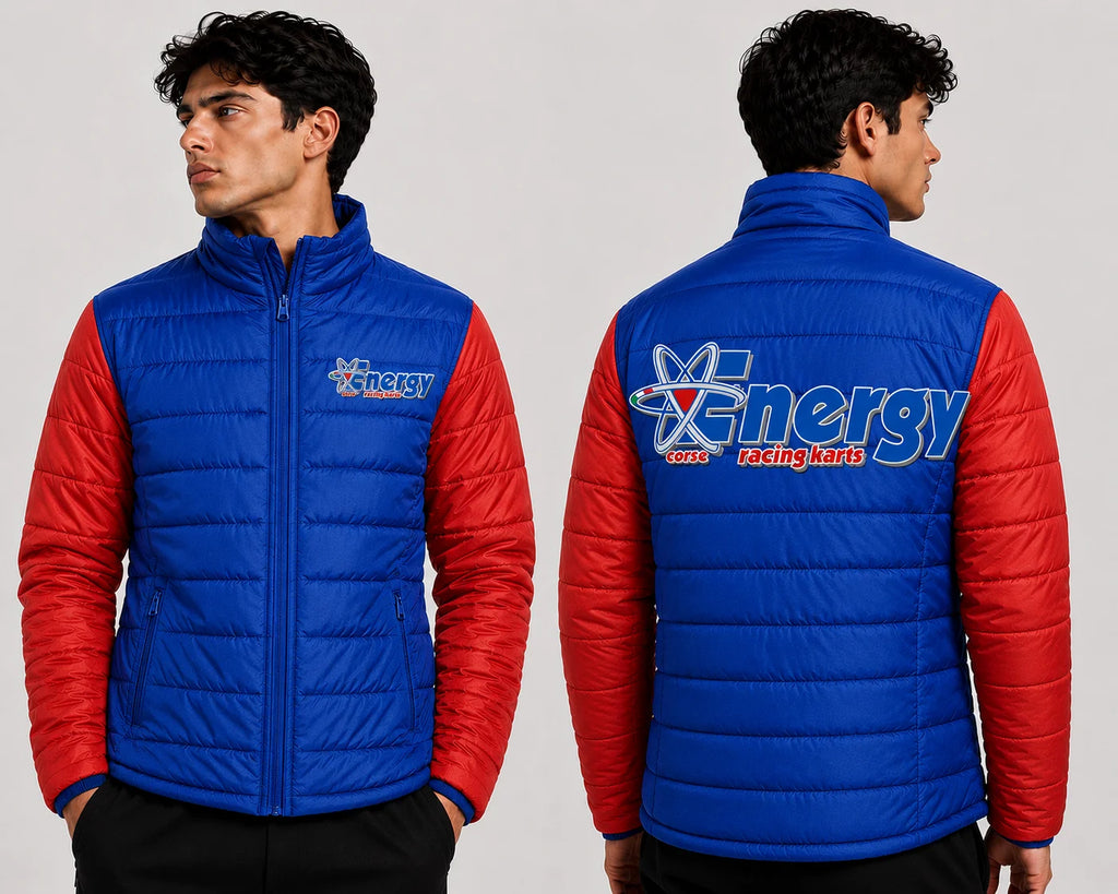 Energy Kart Racing Puffer Jacket – Blue & Red