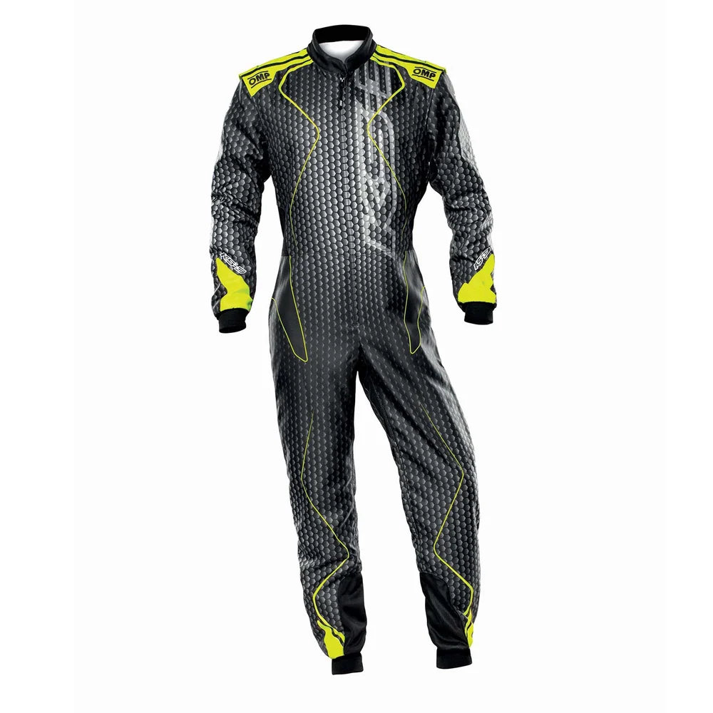 OMP KS-3R Art Youth Kart Racing Suit Black-Yellow