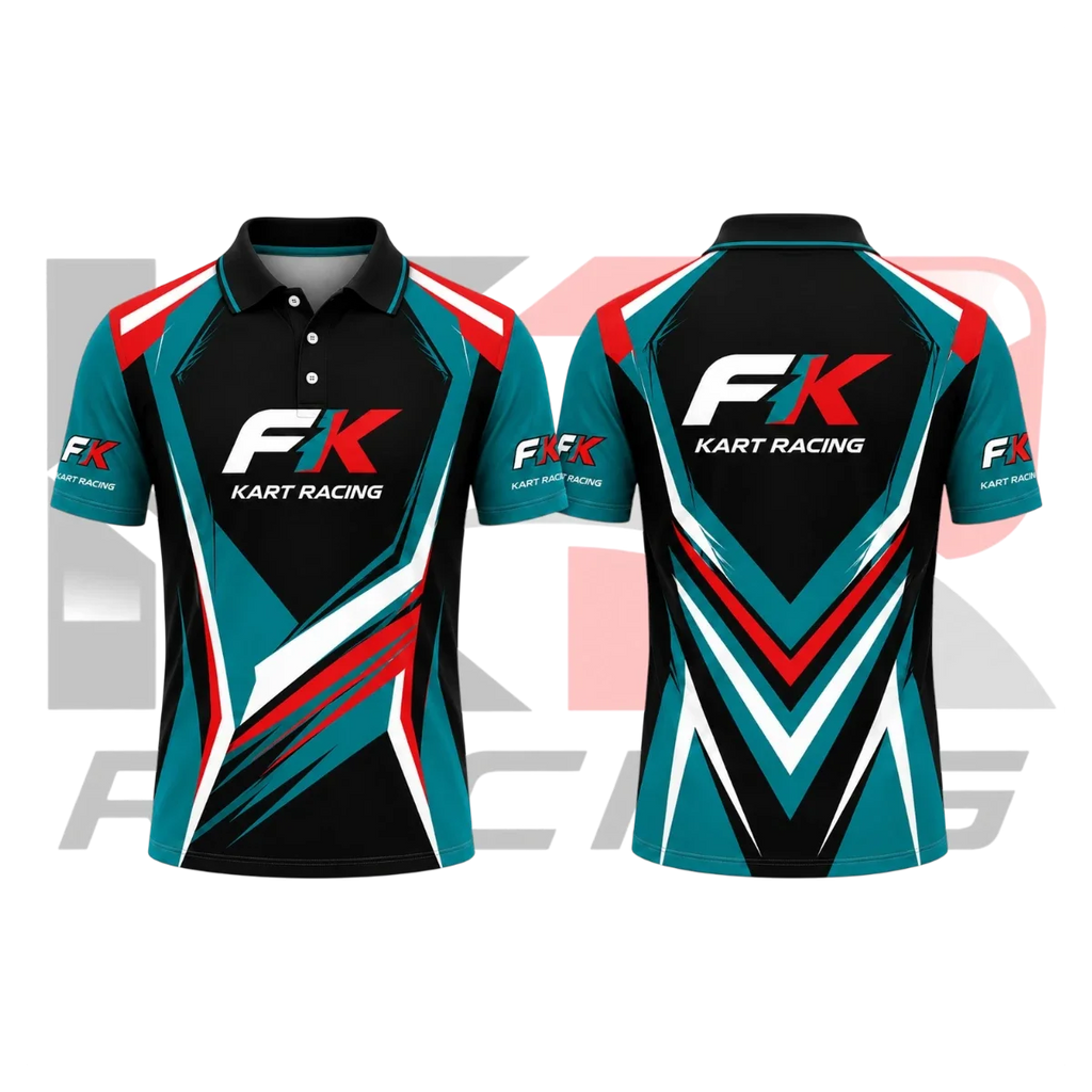 FK Kart Racing Polo Shirt Black & Tea