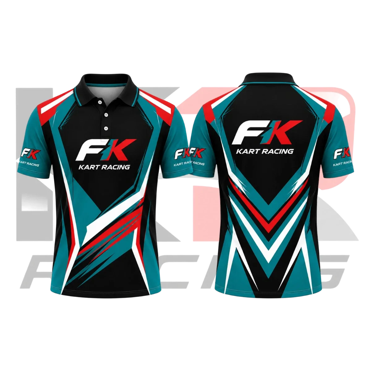 FK Kart Racing Polo Shirt Black & Tea