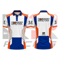 OMP Exprit Kart Racing Polo Shirt Blue & White & Orange