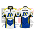 MIR Kart Racing Team Polo Shirt Blue & White