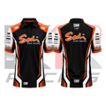 OMP Sodi Kart Racing Polo Shirt Black & Orange & White