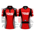 OMP RS Kart Racing Polo Shirt Black & Red & Gray