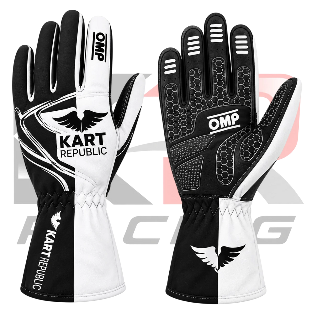 Kart Republic Go Kart Racing Gloves Black & White