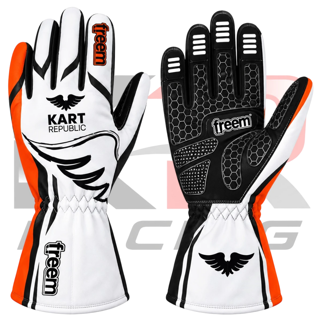 Kart Republic Go Kart Racing Gloves Orange & White