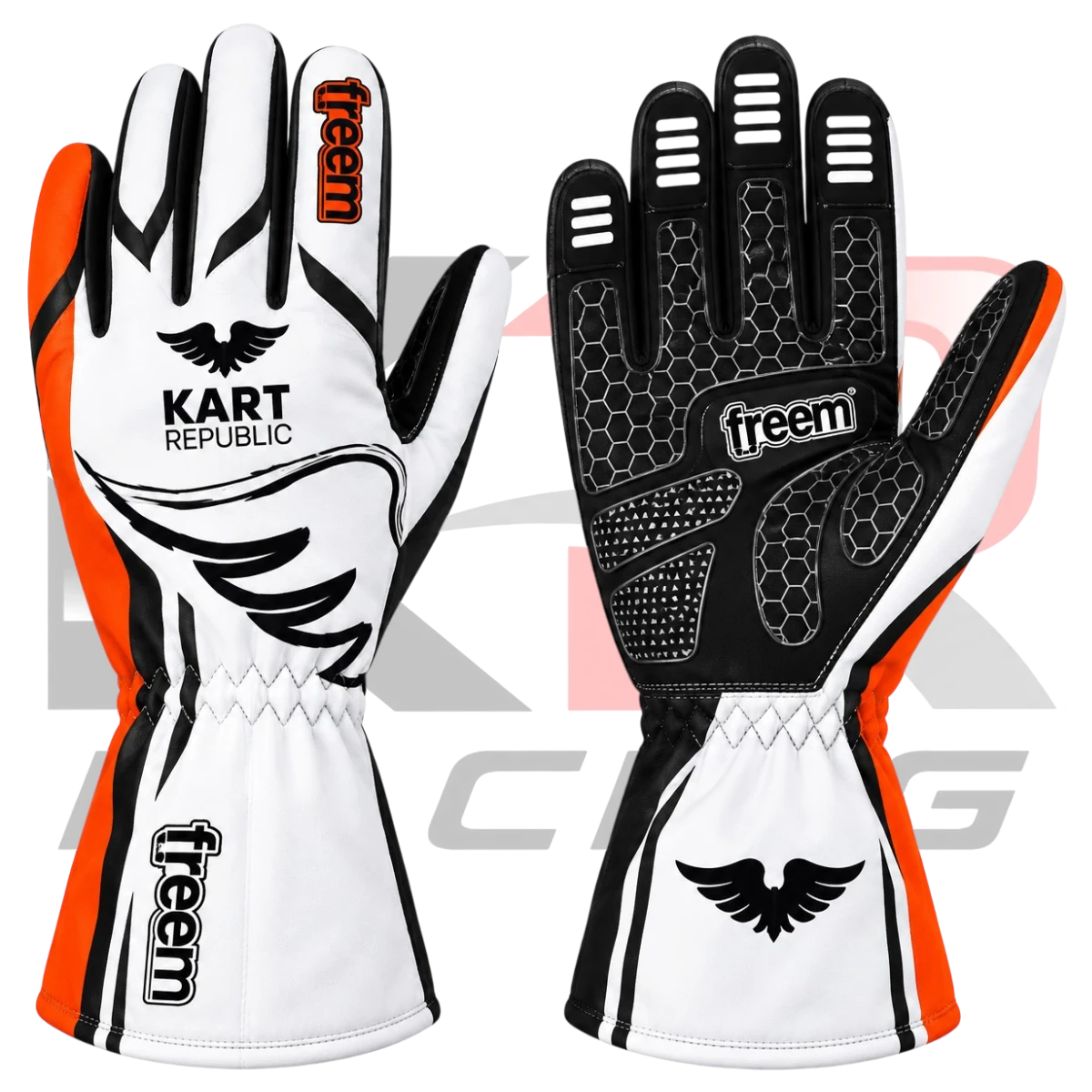 Kart Republic Go Kart Racing Gloves Orange & White
