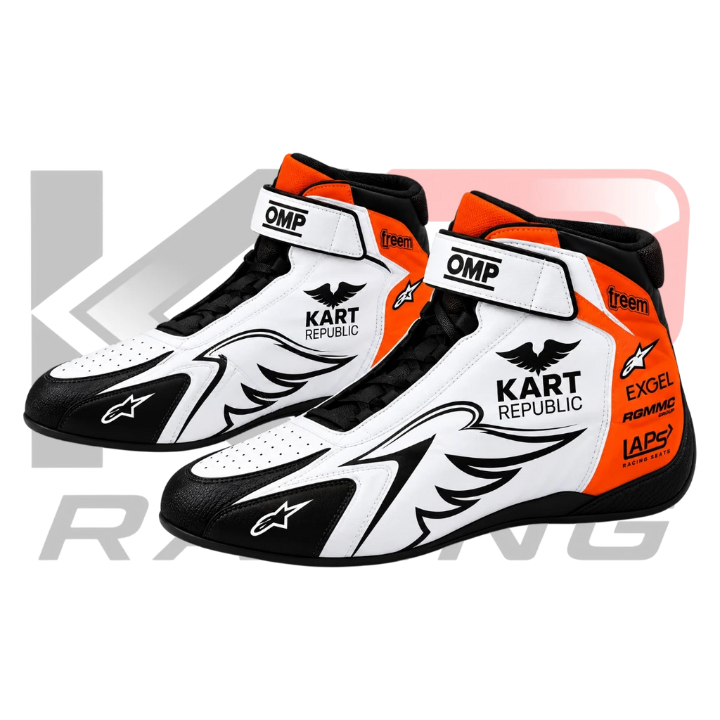 New Kart Republic Go Kart Racing Shoes White & Orange