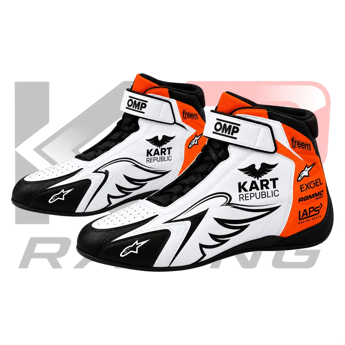 New Kart Republic Go Kart Racing Shoes White & Orange