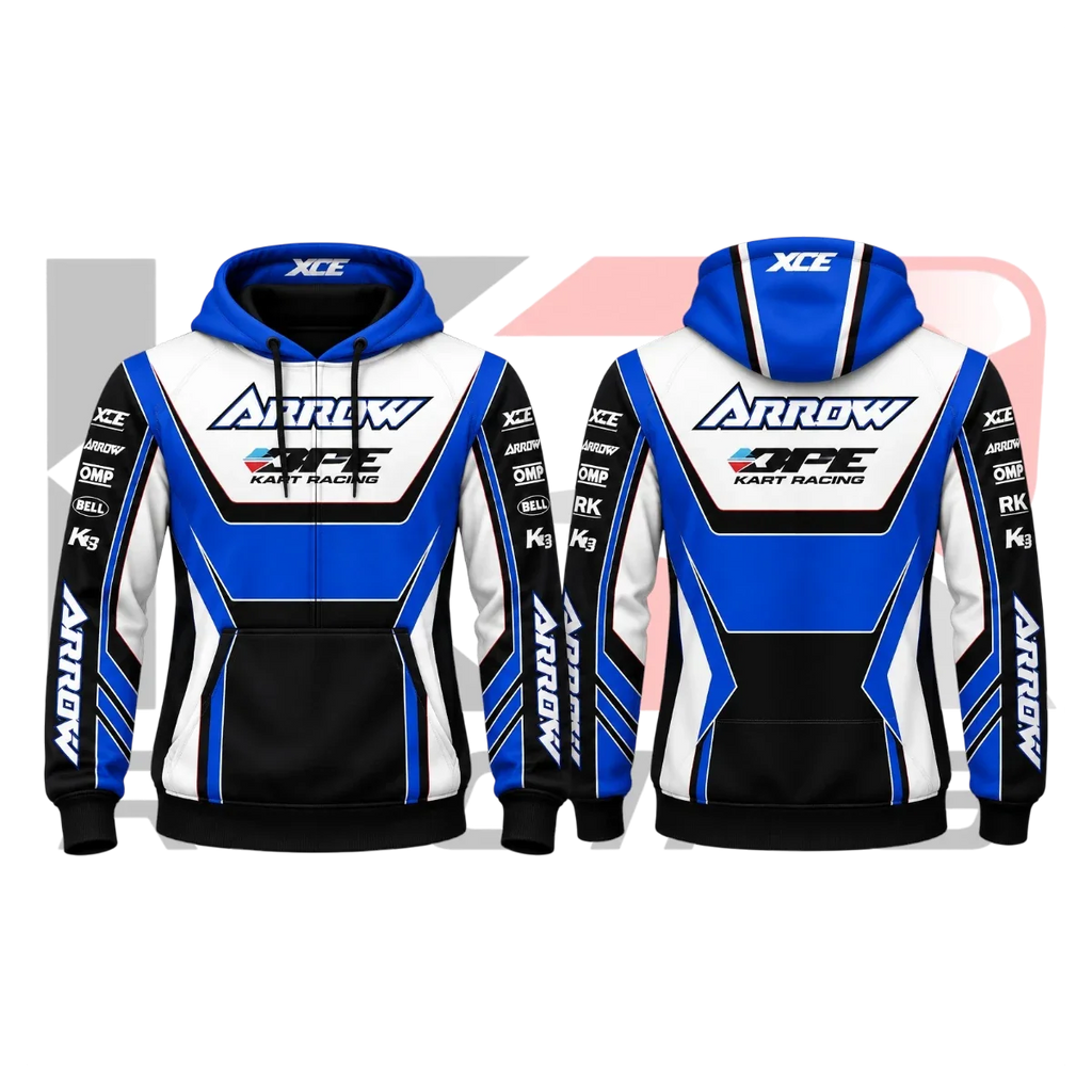 Arrow Kart Racing Team Hoodie Blue & White