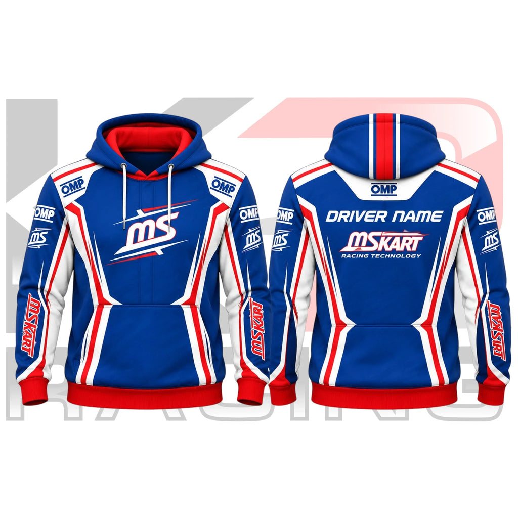 MS Kart Racing Team Hoodie Red & White & Blue