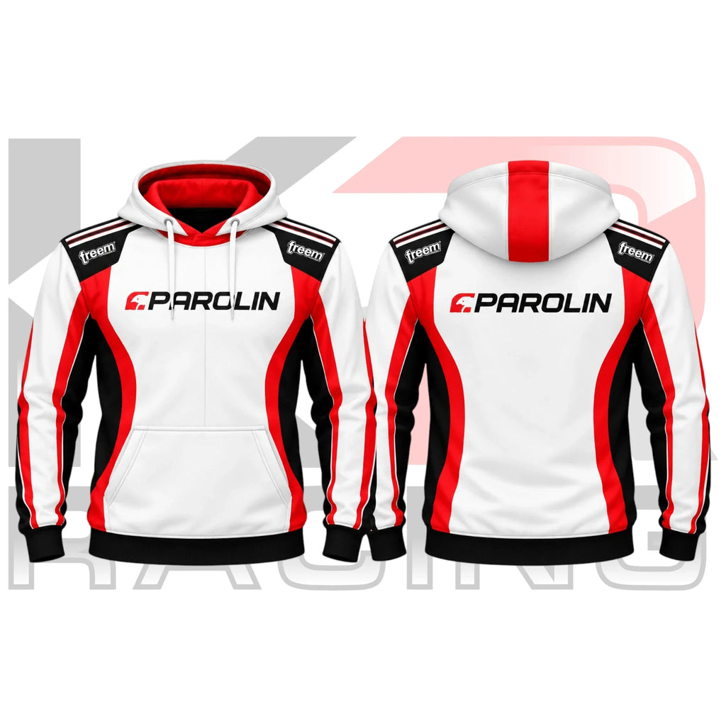 Parolin Kart Racing Team Hoodie White & Red & Black