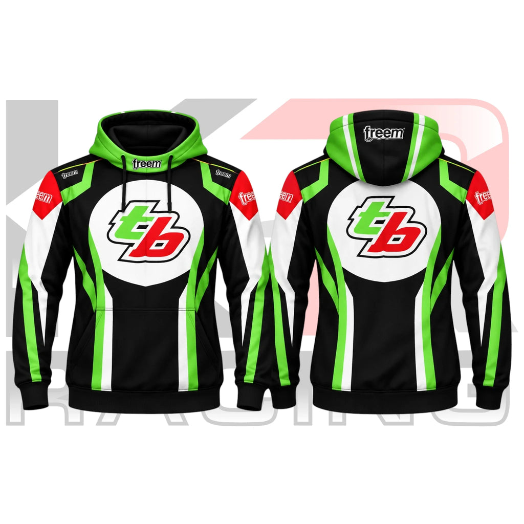 Freem Kart Racing Team Hoodie Green & Black