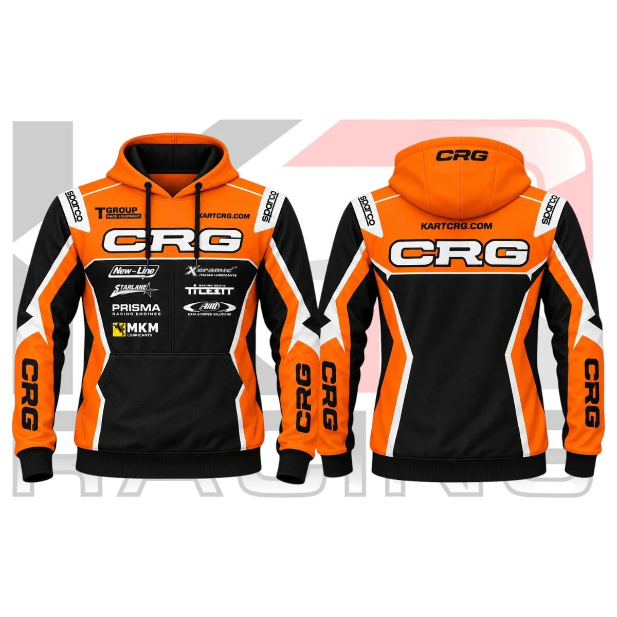 CRG Kart Racing Team Hoodie Orange & Black