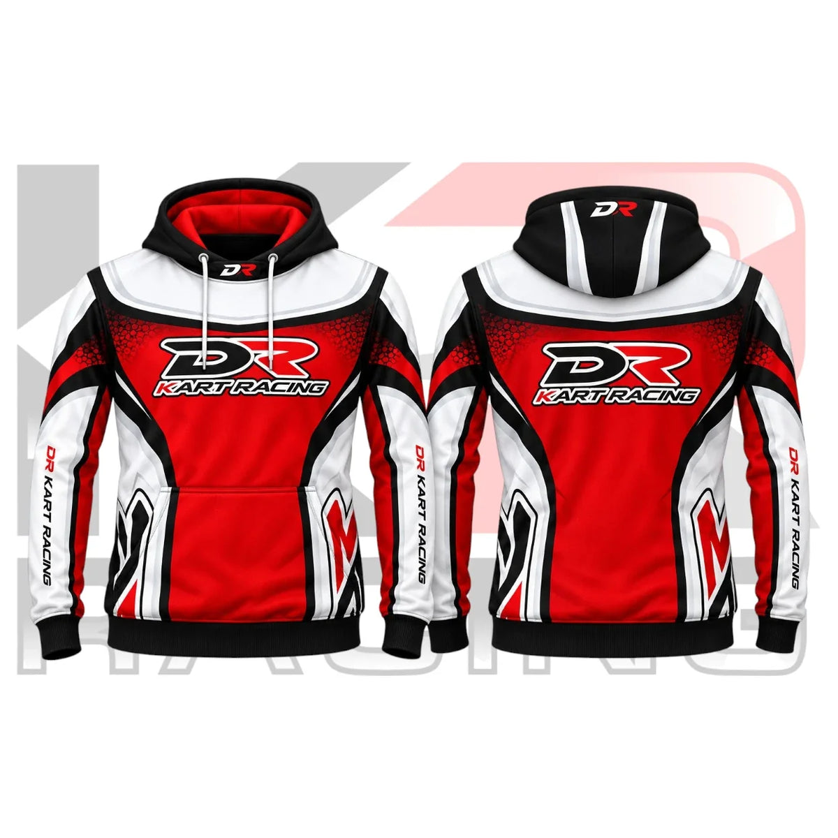 DR Kart Racing Team Hoodie Red & White