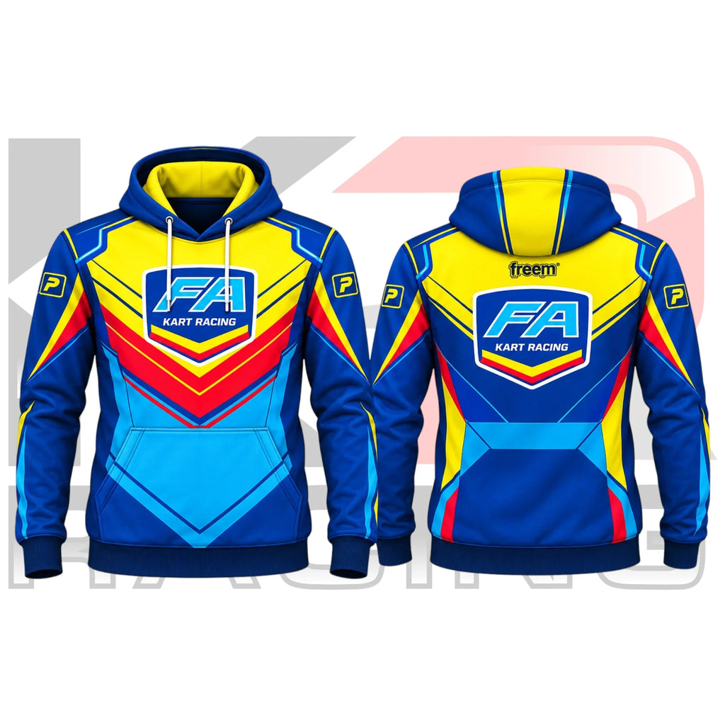 FA Kart Racing Team Hoodie Blue & Yellow