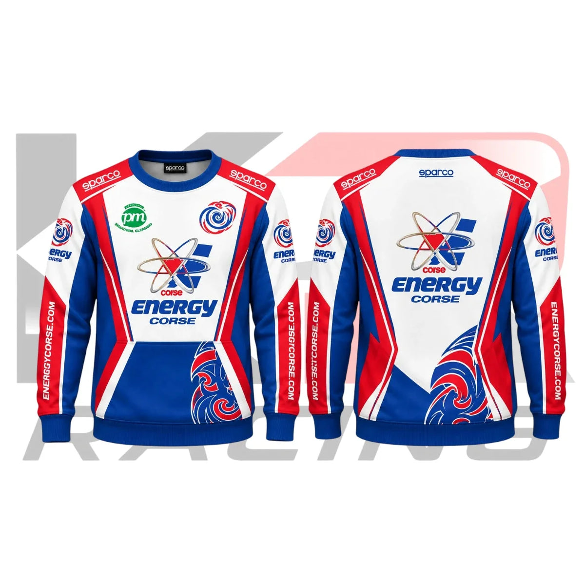 Sparco Energy Corse Kart Racing Team Sweatshirt Blue & White