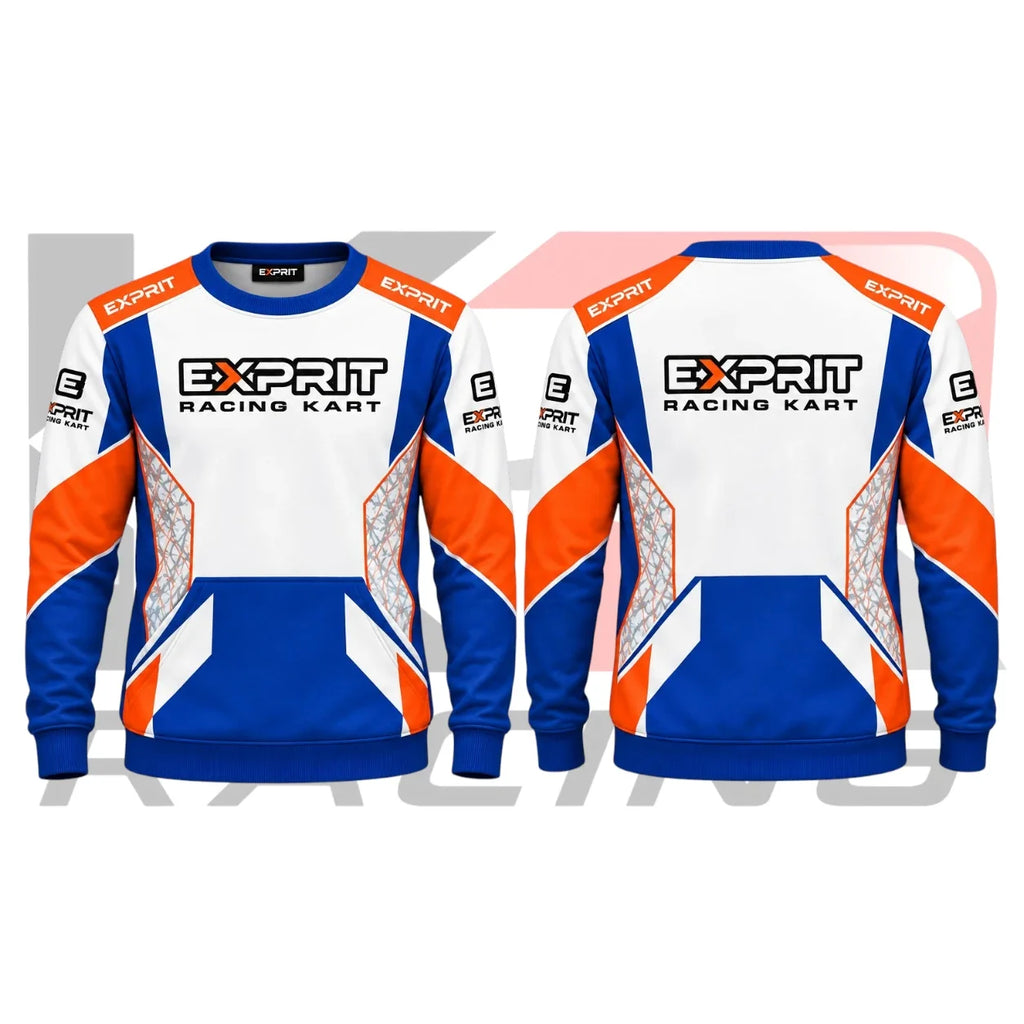 Exprit Kart Racing Team Sweatshirt Blue & White & Orange