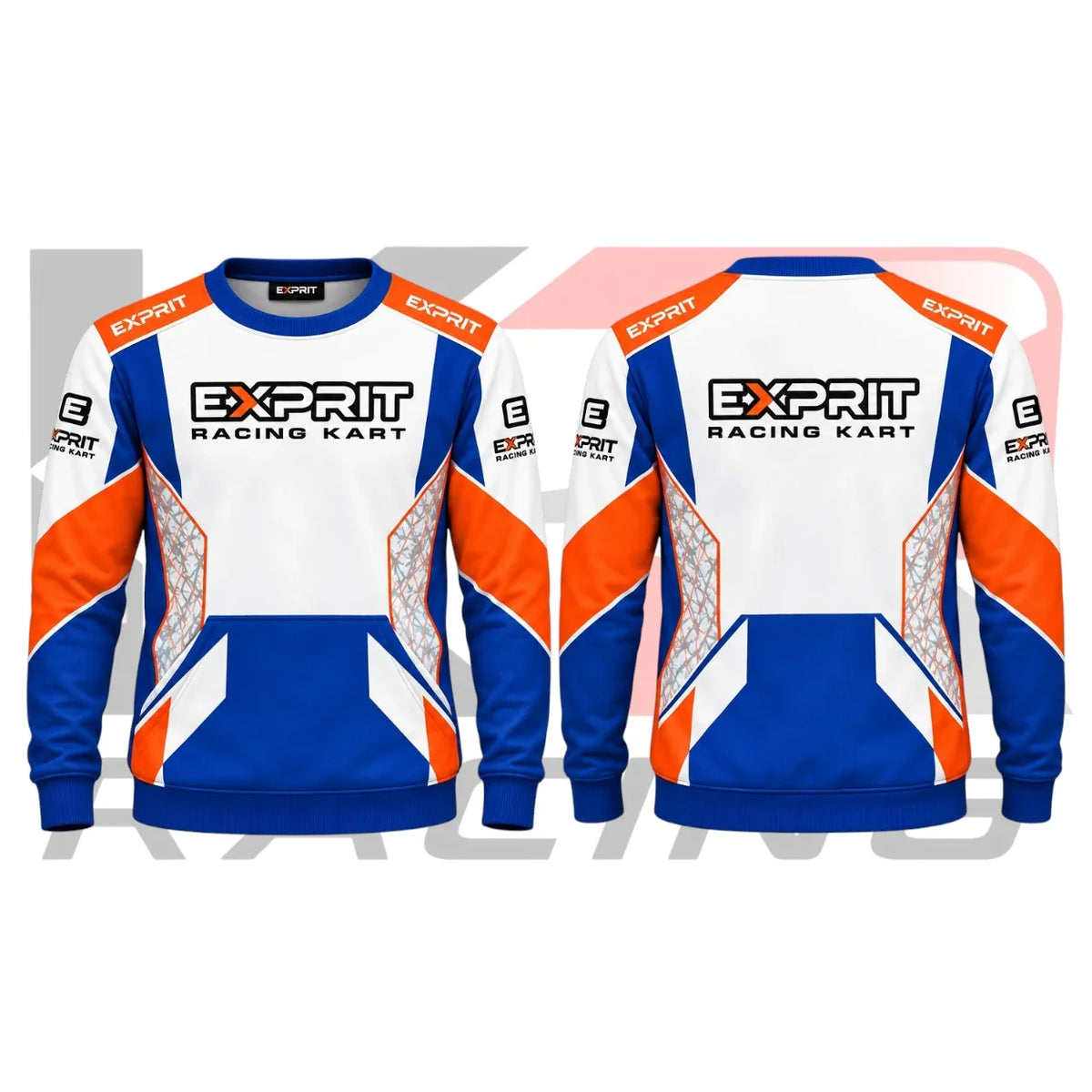 Exprit Kart Racing Team Sweatshirt Blue & White & Orange