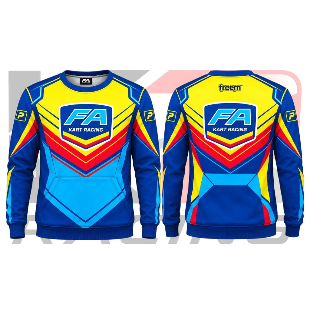 FA Kart Racing Team Sweatshirt Yellow & Blue & Red