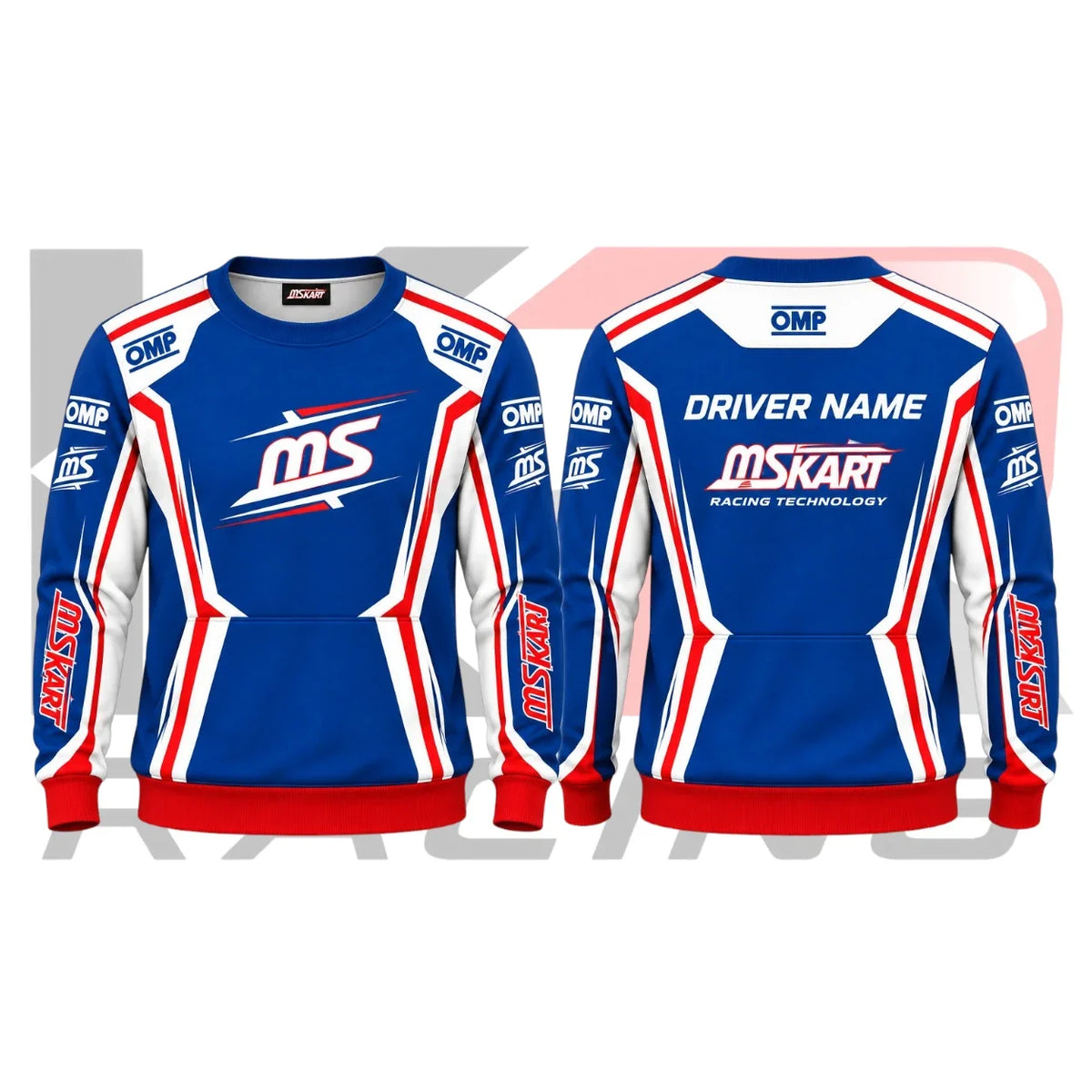 MS Kart Racing Team sweatshirt Red & Blue