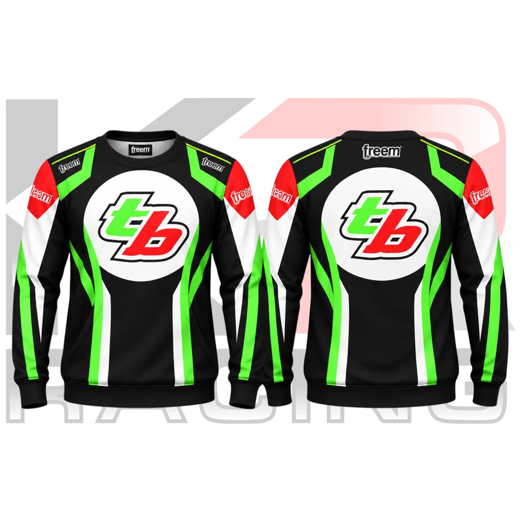 Freem TB Racing Team Sweatshirt  Green & White & Black