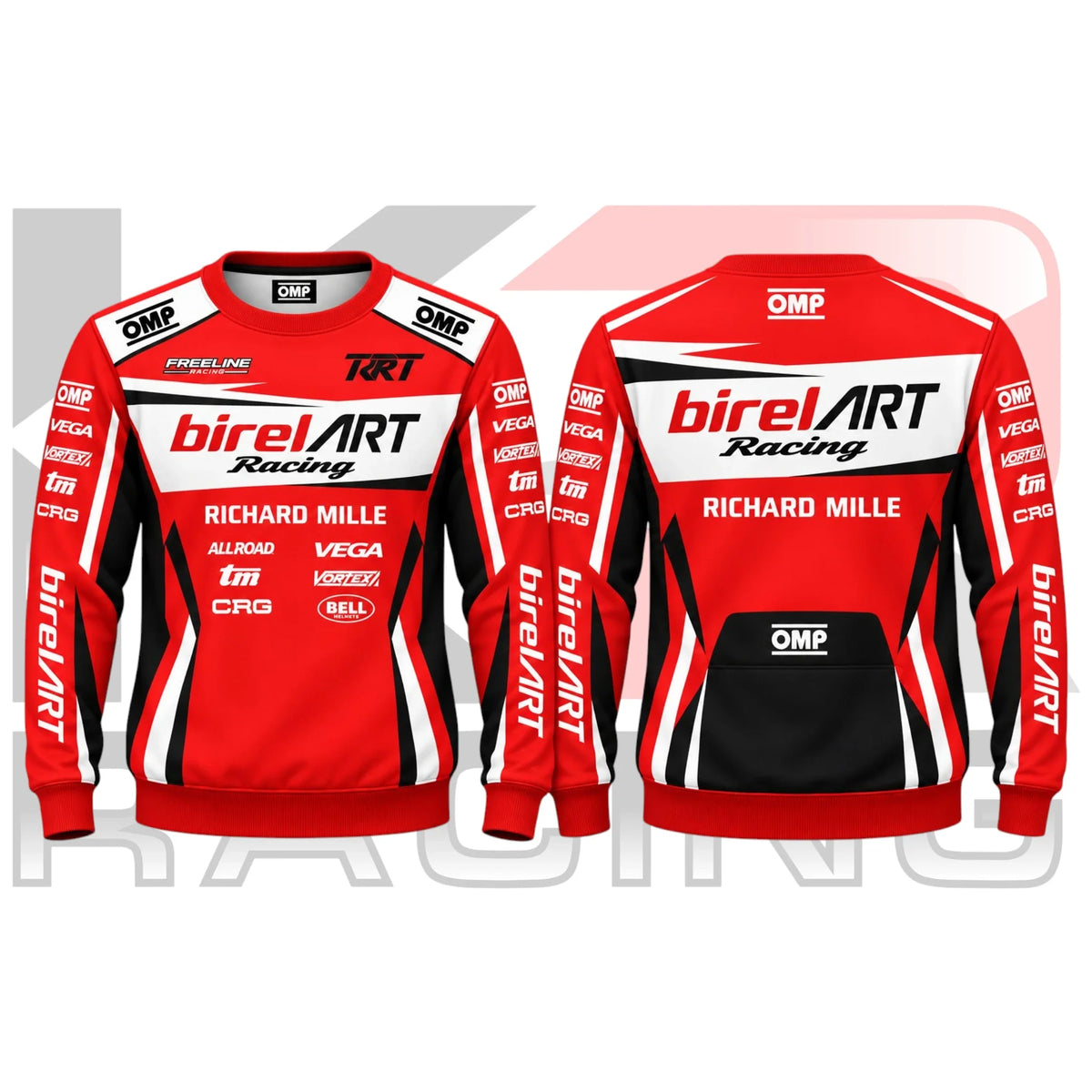 Birel ART Kart Racing Team Sweatshirt Black & Red & White