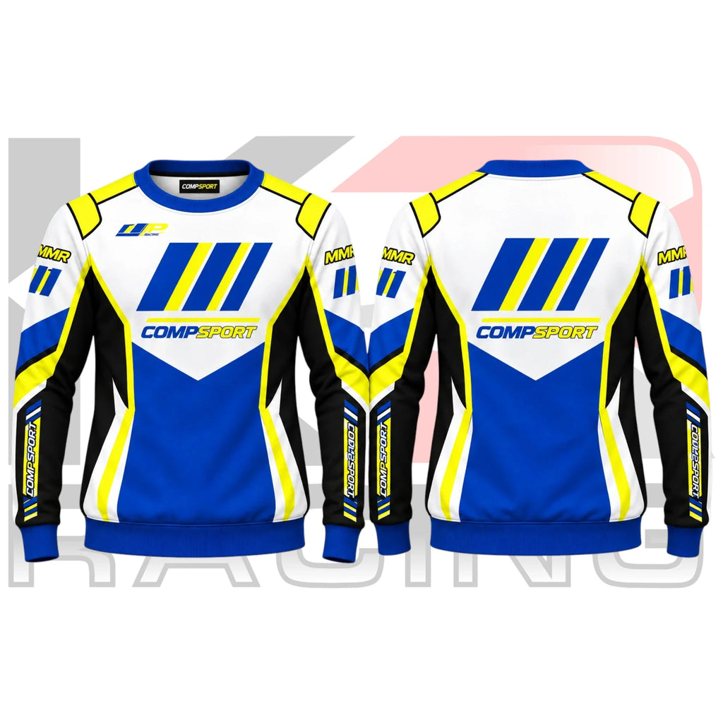 Compkart Racing Team Sweatshirt Blue & Yellow & White