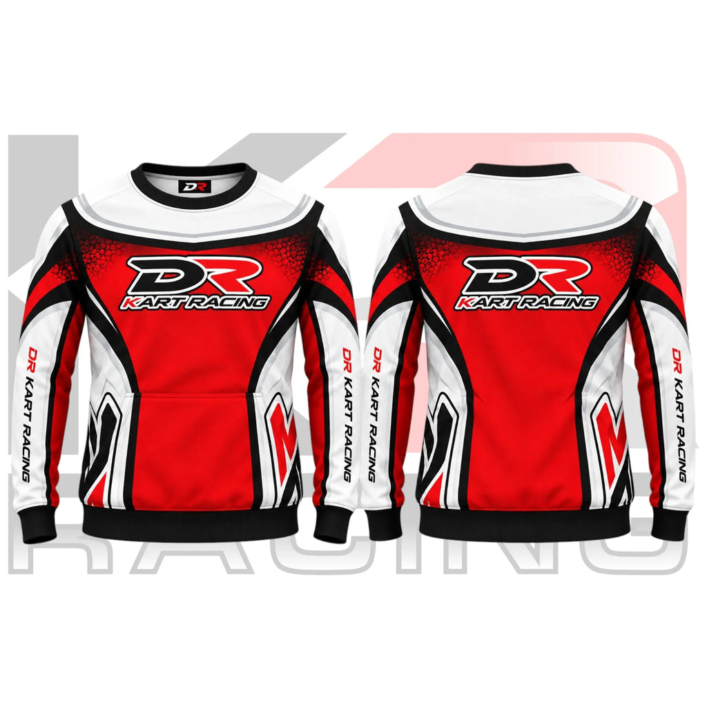 DR Kart Racing Team Sweatshirt Black & Red & White
