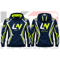 LN Kart Racing Team Hoodie Florescent Green & Navy Blue