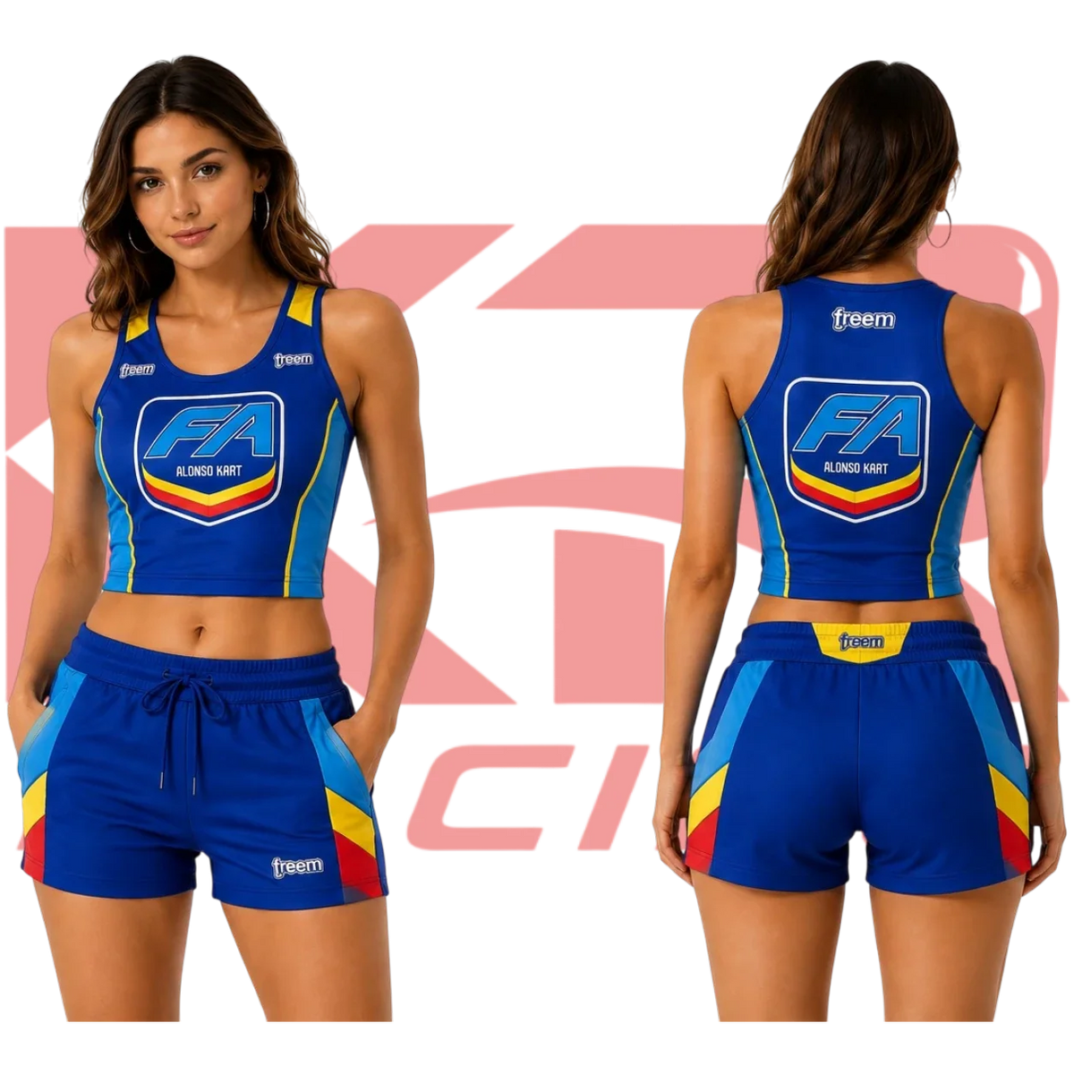 FA Kart Women’s Kart Racing Team Top & Shorts Set – Blue