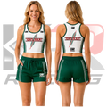 Tony Kart Women’s Racing Kart Underwear Bra & Shorts Set – Green & White