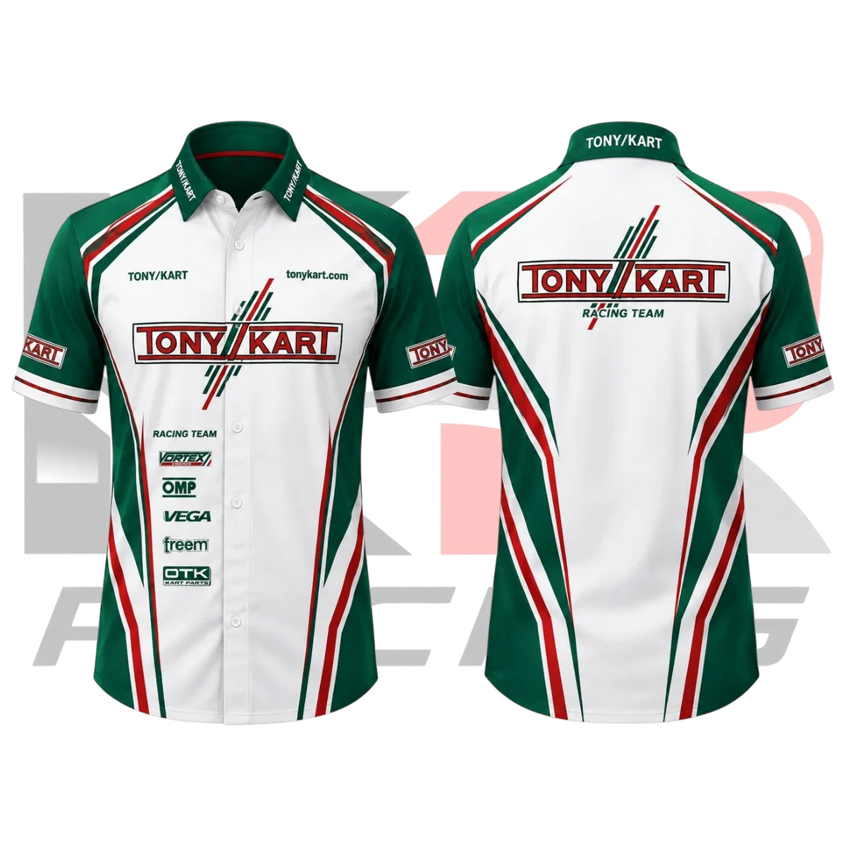 Tony Kart Racing Crew Shirt – Green & White