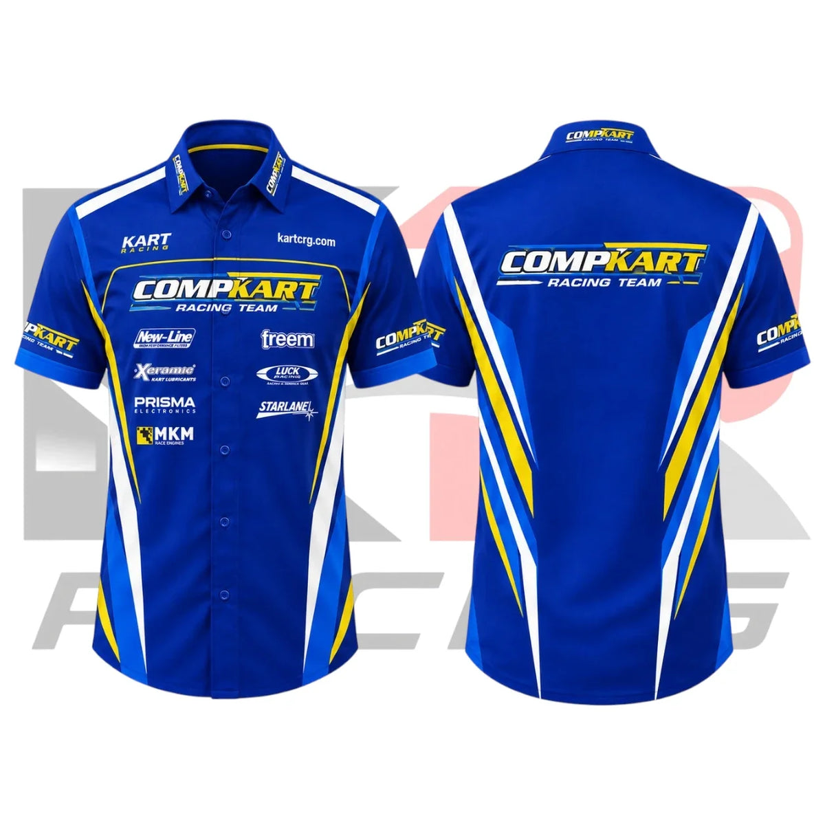 CompKart Racing Team Crew Shirt – Blue Yellow