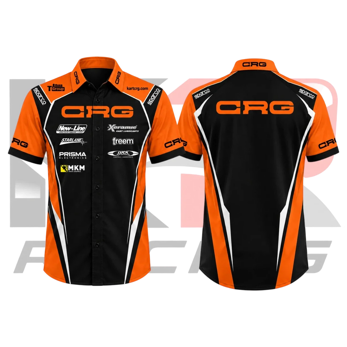 CRG Racing Kart Crew Shirt – Black & Orange