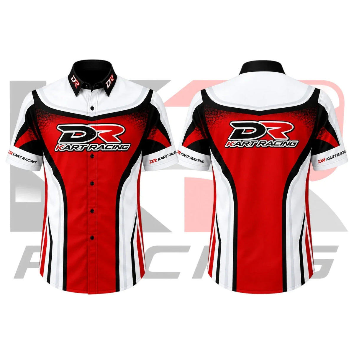 DR Kart Racing Crew Shirt – Red, Black & White