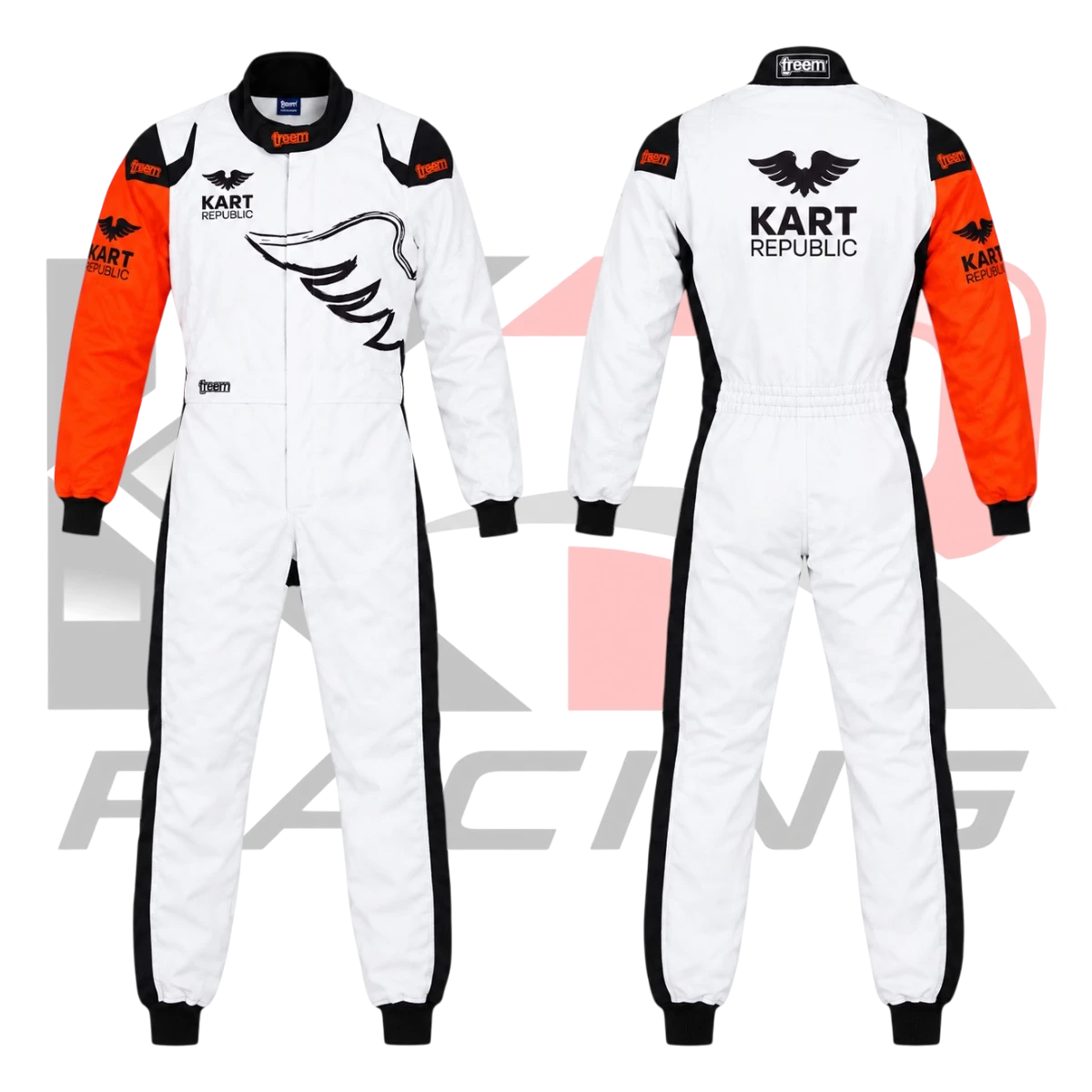 Kart Republic Go Kart Racing Suit – Orange, White & Black