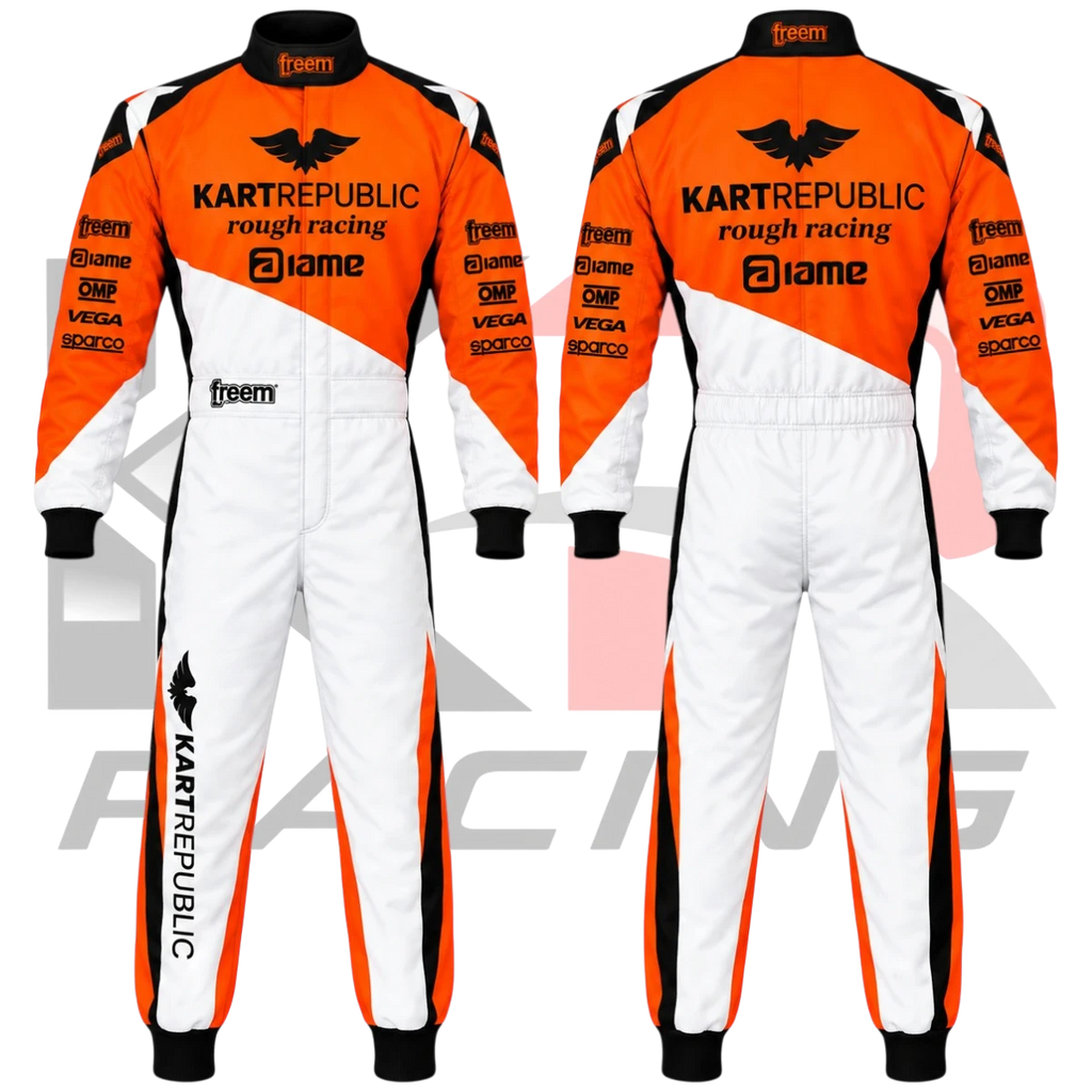 Kart Republic Go Kart Racing Suit Orange, White