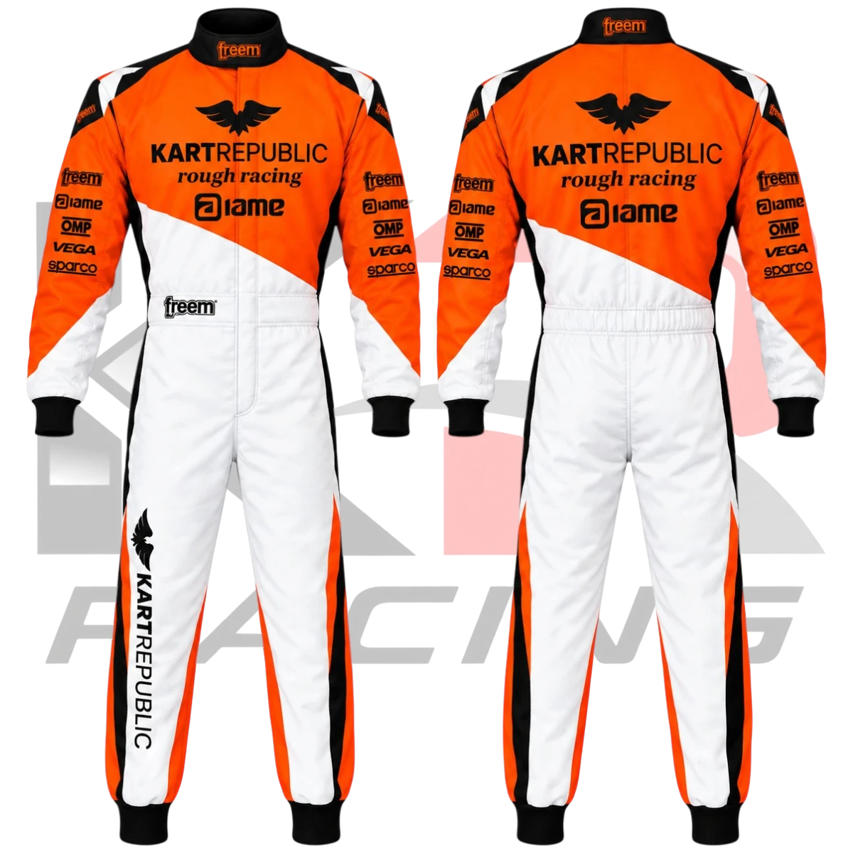 Kart Republic Go Kart Racing Suit Orange, White