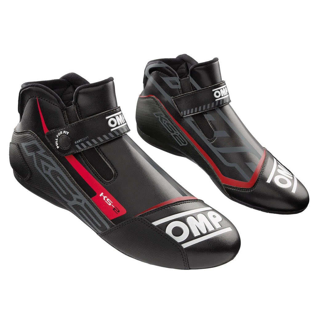 OMP KS-2 Kart Racing Shoes Black = Gray