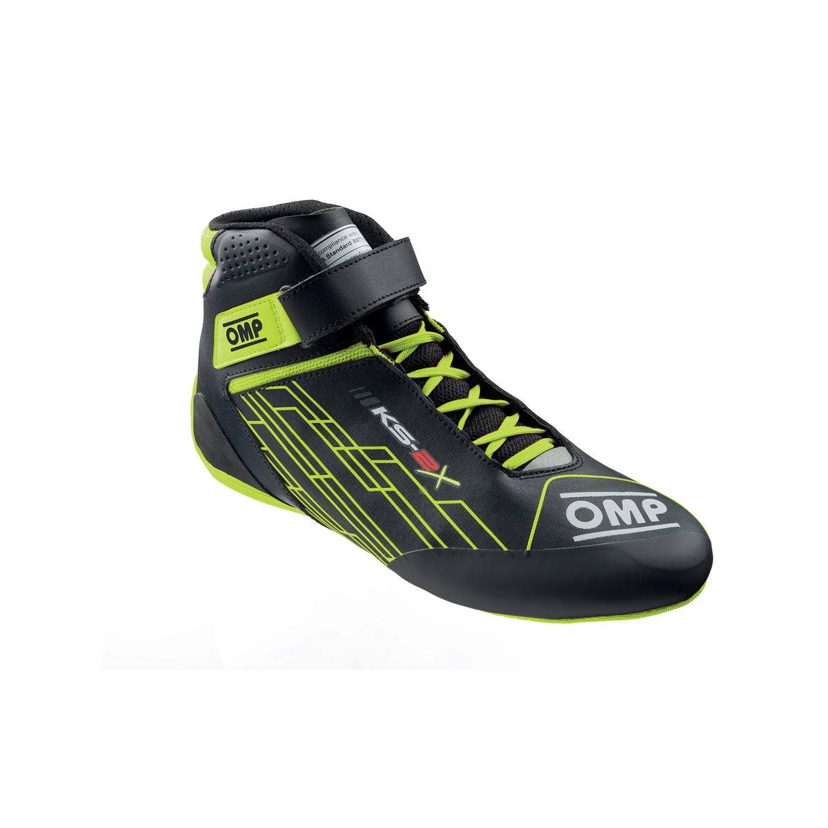 OMP KS-2X Kart Shoes FIA / 2026 Model Red = Neon Yellow