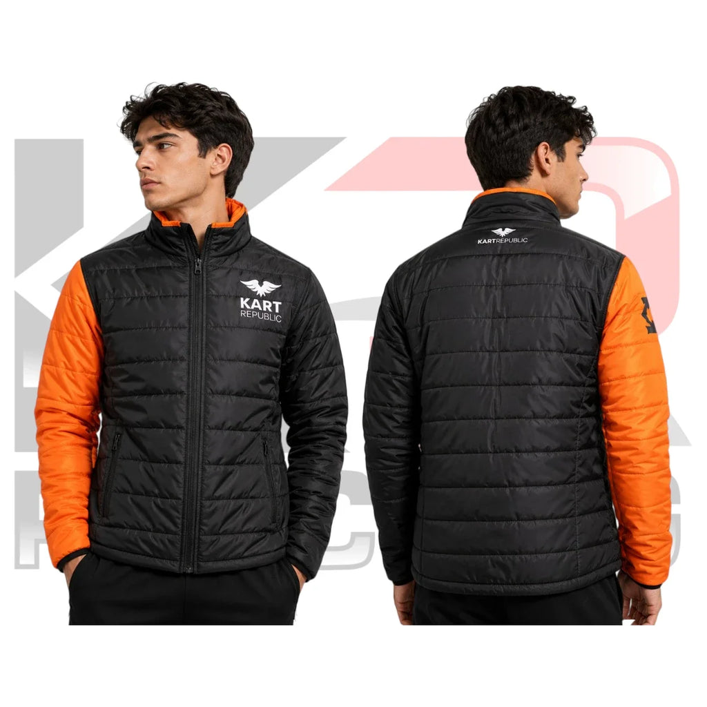 Kart Republic Kart Racing Puffer Jacket – Black & Orange